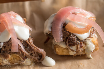 pulled porch sandwich with onion