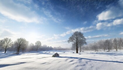 winter landscape with snow generative ai
