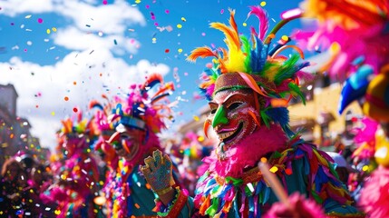 The dazzling and colorful Oruro carnival scenery wallpaper
