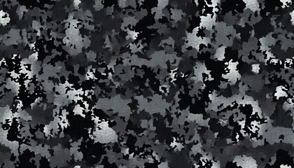 seamless rough textured military hunting or paintball camouflage pattern in a dark black and grey night palette tileable abstract contemporary classic camo fashion textile surface design texture