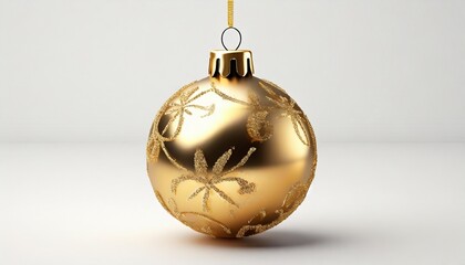 glitter gold christmas ball isolated on background christmas design