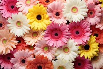 Colorful gerbera flowers background