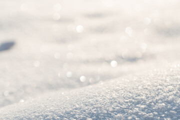 Winter snow background. Snow on a sunny frosty day