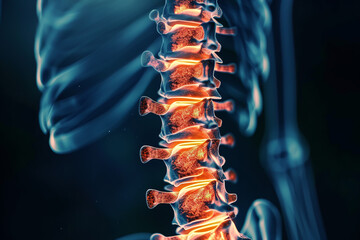 Xr-ay of human spine create with AI Generative - obrazy, fototapety, plakaty