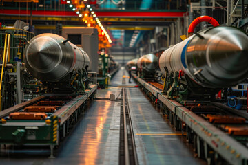 Industrial Arsenal: Missile Manufacturing Facility - obrazy, fototapety, plakaty