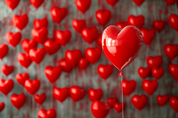 Fototapeta na wymiar Heartfelt Balloon Mosaic: A Background of Love