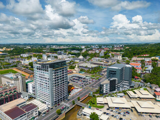 Bandar Seri Begawan Aerial View. Bandar Seri Begawan, the capital of Brunei Darussalam. Borneo. Southeast Asia.