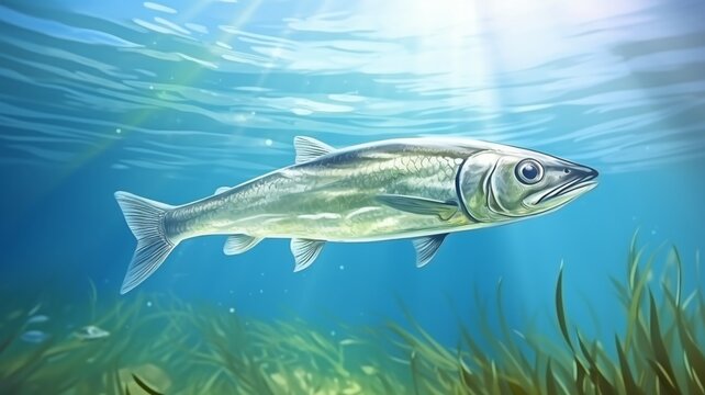 Brangus fish swimming salmon underwater photography 