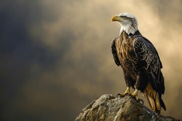 Solitary eagle perched high Surveying its domain