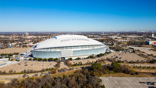 AT&T Stadium in Arlington, TX, completed in 2009, is home to the NFL Dallas Cowboys Football Team.