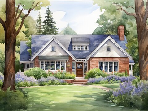 Beautiful architecture cottage house portrait picture