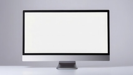 White screen monitor, computer accessory, on white isolated background