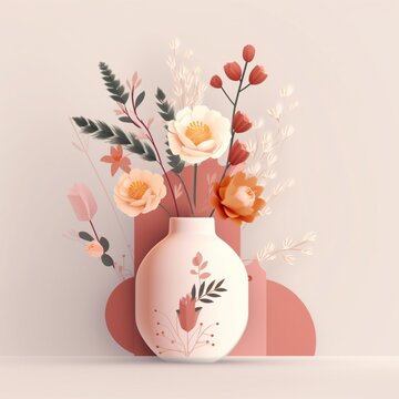 Beautiful ceramic vase contains flowers plant decoration pictures