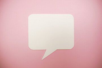 Speech bubble on pink background, Social media marketing concept