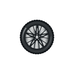 Car wheel on white background