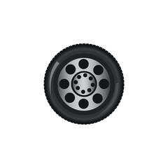 Car wheel on white background