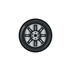 Vehicle wheel on white background