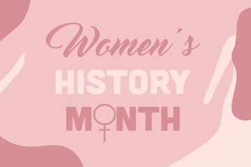Pink greeting card for Women's History Month
