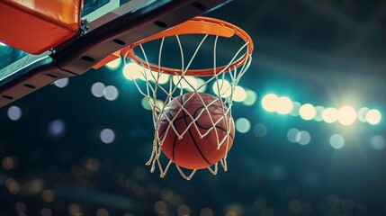 basketball hoop and net - obrazy, fototapety, plakaty