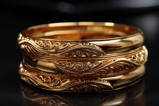 Pure Gold Bangles Jewelry stylized images