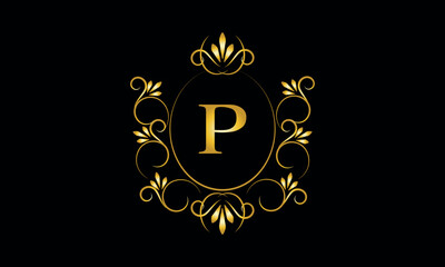 Stylish elegant monogram with initial letter P, elegant modern logo design