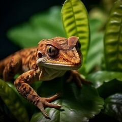 Obraz premium frog, amphibian, toad, animal, nature, green, wildlife, brown, isolated, macro, eye, leaf, white, closeup, reptile, frogs, white background, amphibians
