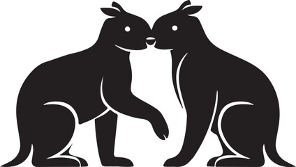 Animal love silhouette vector illustration design