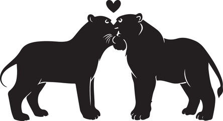 Animal love silhouette vector illustration design