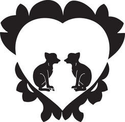 Animal love silhouette vector illustration design