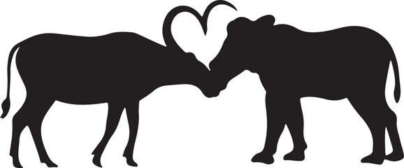 Obraz premium Animal love silhouette vector illustration design