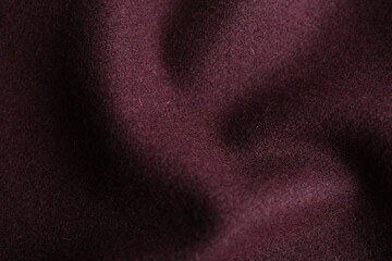 Texture of beautiful dark red fabric as background, closeup