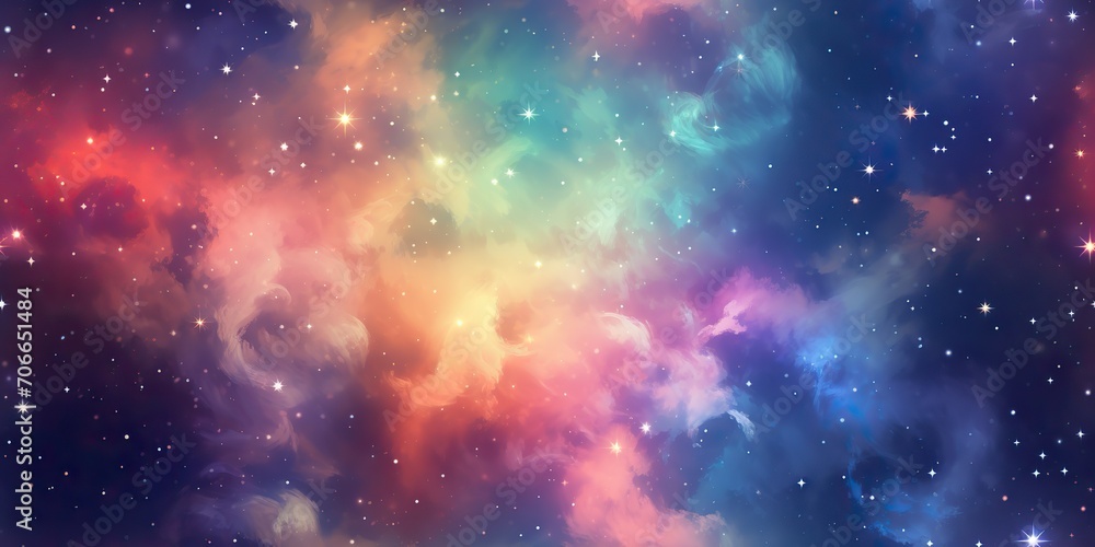 Canvas Prints ai generated. ai generative. color bright abstract space cosmic galaxy universe background with many