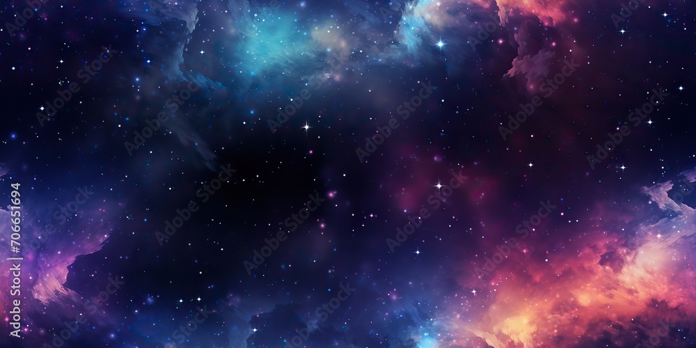 Canvas Prints ai generated. ai generative. color bright abstract space cosmic galaxy universe background with many