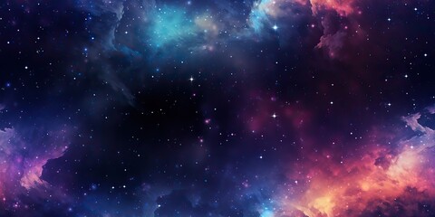 Naklejka premium AI Generated. AI Generative. Color bright abstract space cosmic galaxy universe background with many stars decoration. Graphic Art