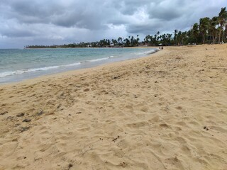 Fototapeta na wymiar sand beach and sky Dominican Republic