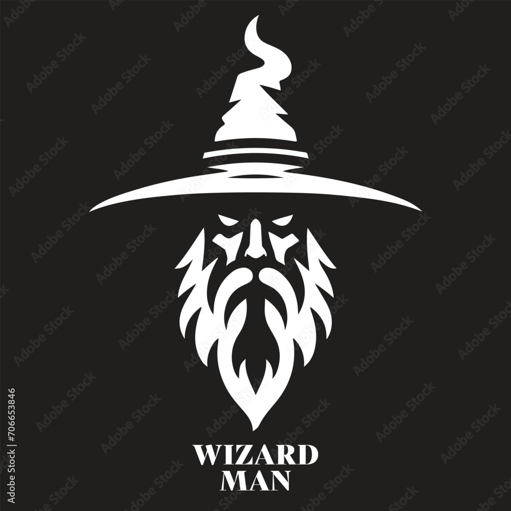 Wall mural Wizard man logo design