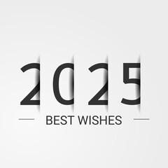 Happy new year - best wishes 2025 with colorful truncated number. Perfect vector for poster, banner, greeting and new year 2025 celebration.