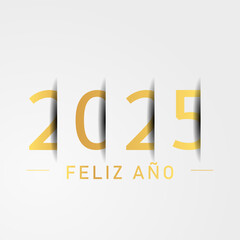 2025 - feliz año nuevo - obrazy, fototapety, plakaty