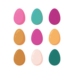 Set of easter eggs with beautiful drawings. Happy Easter.