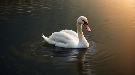 Naklejka premium swans on the lake