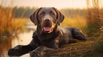 Beautiful Labrador retriever dog nature breed happy picture