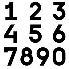 Number Set on transparent background, Zero to Nine in Flat Design - Versatile and Modern Numeric Illustrations