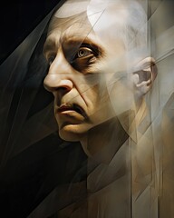 Abstract painting of man