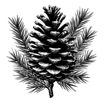 Vector illustration of an isolated Pine Cone