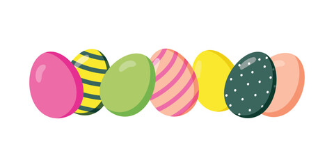 Easter eggs. Easter eggs with beautiful drawings. Happy Easter.Hand-drawn. Vector illustration.