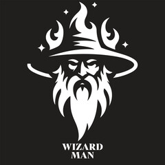 Wizard man logo design 