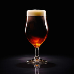 Beer in a tall glass on a dark black background. Mugs with drink like Ipa, Pale Ale, Pilsner, Porter or Stout
