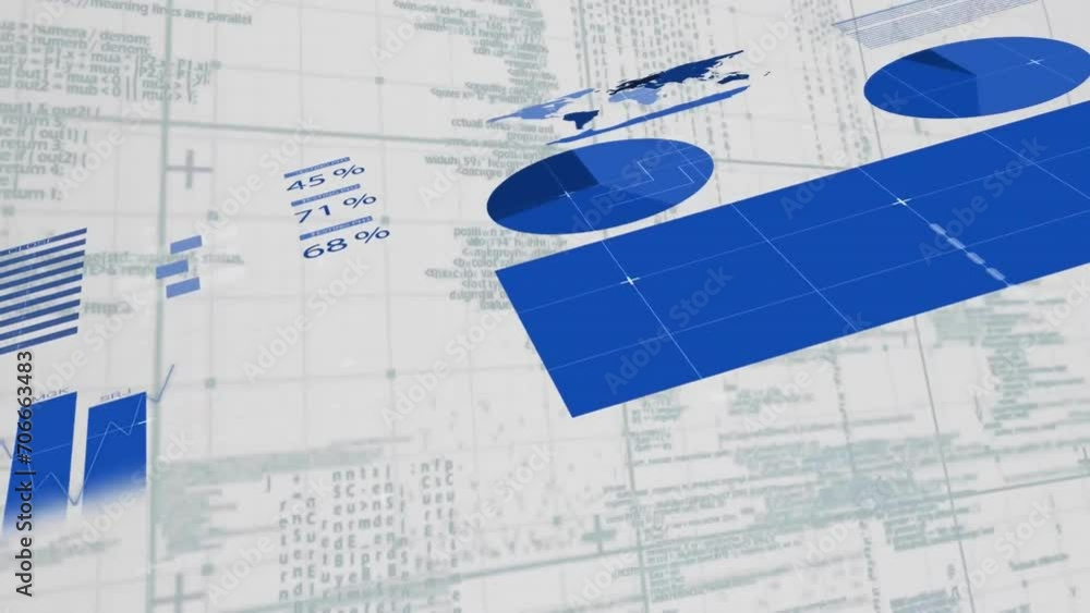 Aufkleber animation of financial data processing on white background