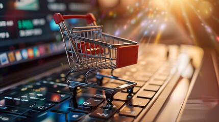 Dynamics of e-commerce and its impact on traditional sales channels, AI Generated - obrazy, fototapety, plakaty