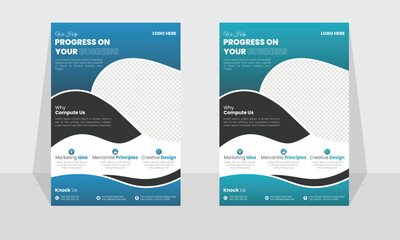 Corporate modern business flyer template design set, minimal business flyer template or eye catching flyer design, flyer in A4 with colorful business proposal, modern and professional flyer